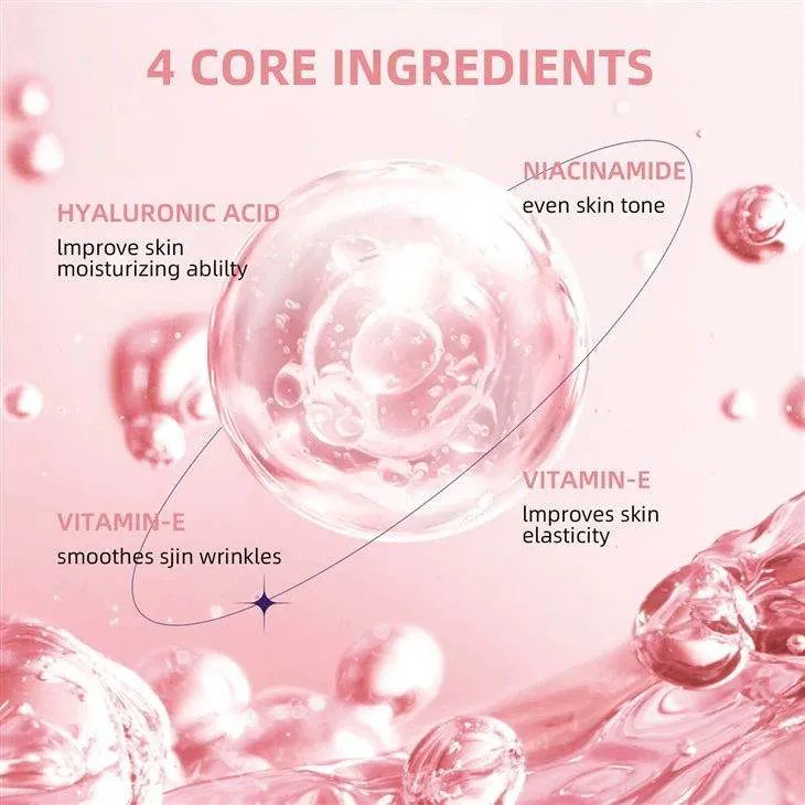 Tratamiento Facial Cuidado de la Piel Brillo Aclarador Niacinamida Ácido Hialurónico Blanqueador Hidratante 4 en 1 Suero Facial