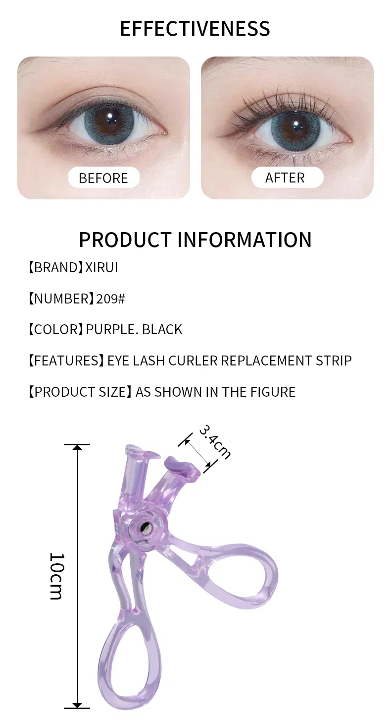 Curvador de Cílios Mini de Plástico Transparente por Atacado, Dispositivo de Curvatura Parcial Ergonômico