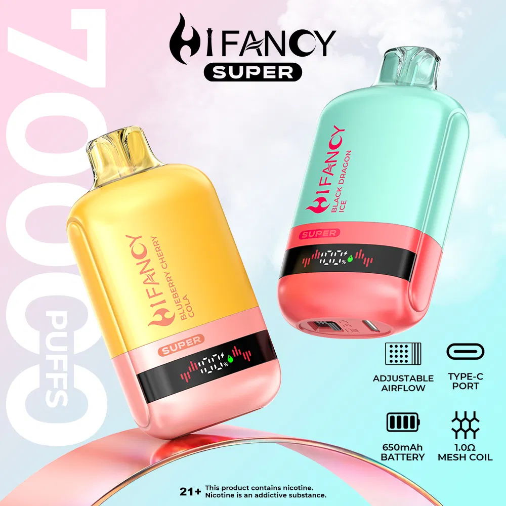 Vape descartável Premium Hifancy Super 70K Puff H 7000 Preço Puff Vape Pen por atacado para a UE com risco zero de alfândega Vaper Puff