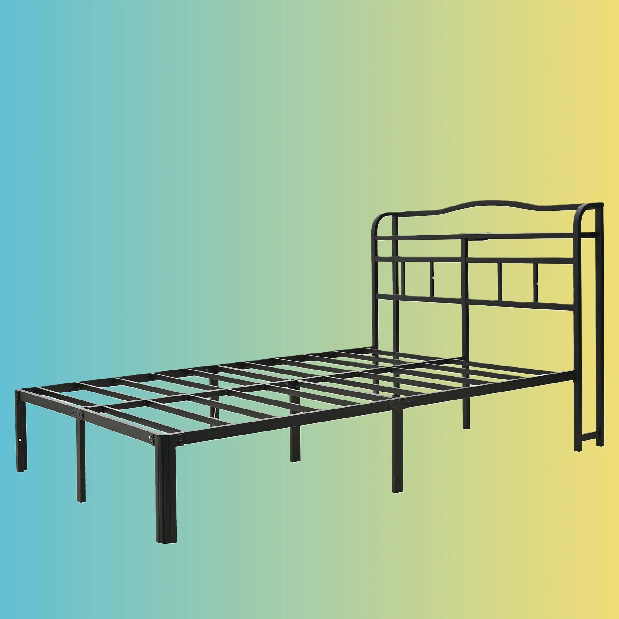 Quarto Duplo Cama King Size Metal Queen Armazenamento Aço Moderno Minimalista Sofá Cama para Adulto