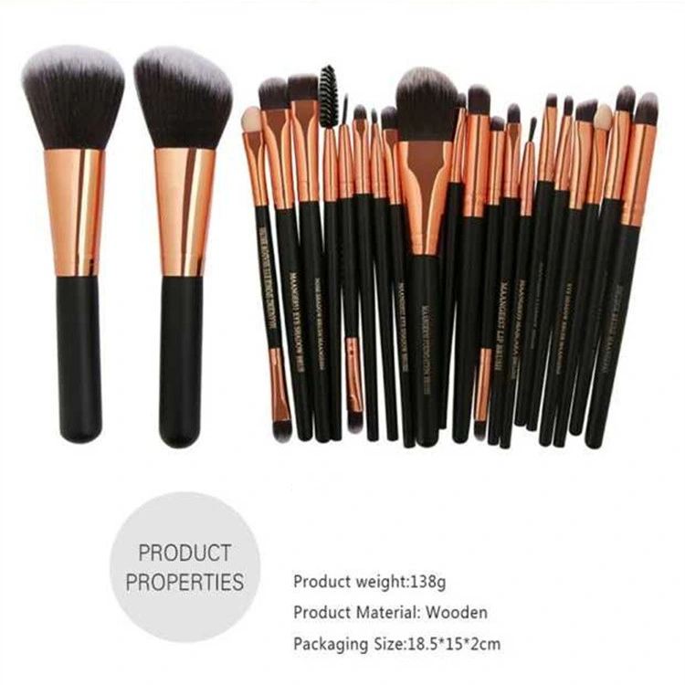 Conjunto de Pincéis de Maquiagem Profissional 22PCS para Base, Sobrancelha, Bronzeador, Sombra, Delineador e Kit de Pincéis de Cosméticos