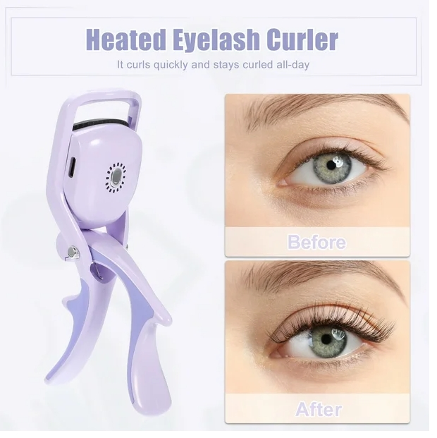 Curvador de Cílios Aquecido Unique Bargains 3 Curvador de Cílios com Temperatura para Levantar e Curvar Cílios Naturais Roxo