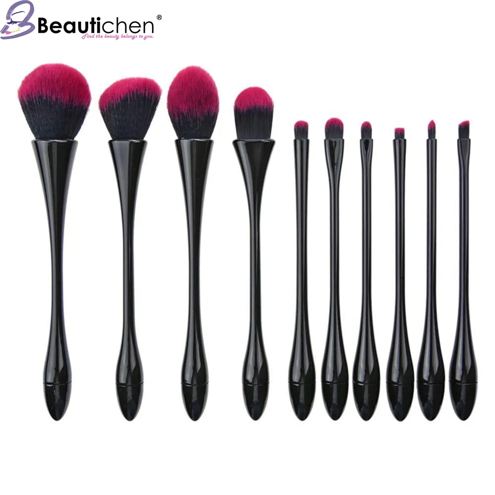 Conjunto de Pincéis de Maquiagem Profissional Beautichen Champagne Fluffy para Pó, Fundação, Blush e Contorno