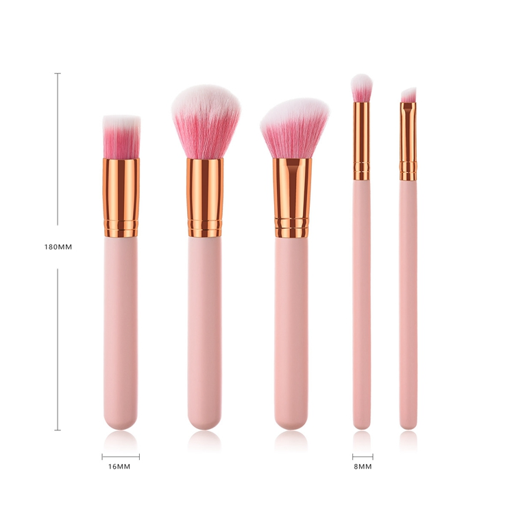 5PCS Conjunto de Pincéis de Maquiagem Rosa em Promoção Pó para Sombra Blush Pincéis para Cílios e Sobrancelhas Conjunto de Maquiagem Feminina Beleza Cosmético