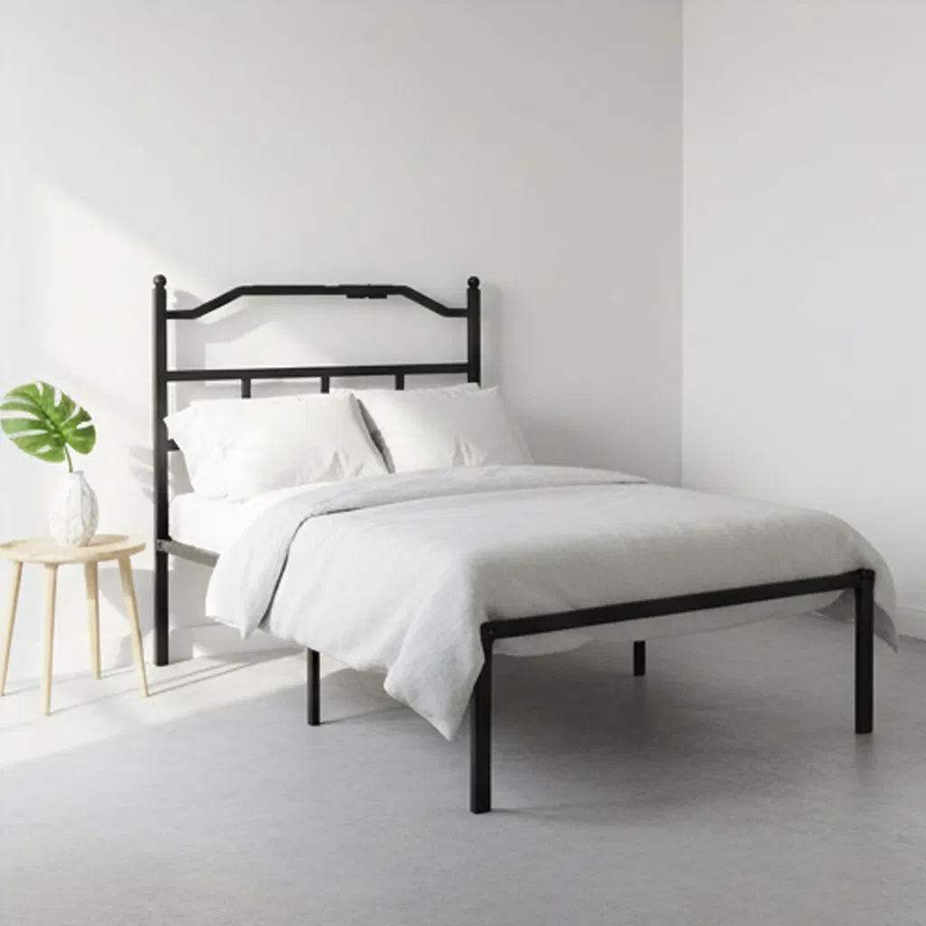 Estrutura de Cama de Metal Contemporânea para Montagem de Quarto Sem Esforço