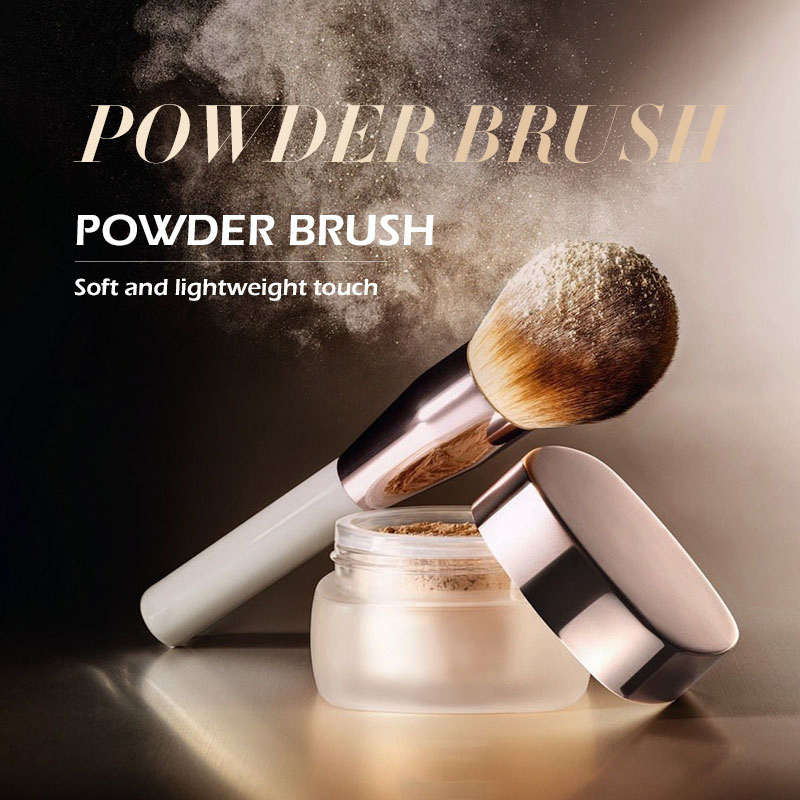 Escova de Pó de Concealer Kabuki Única de Maquiagem de Beleza com Cabo de Plástico - Atacado de Fábrica