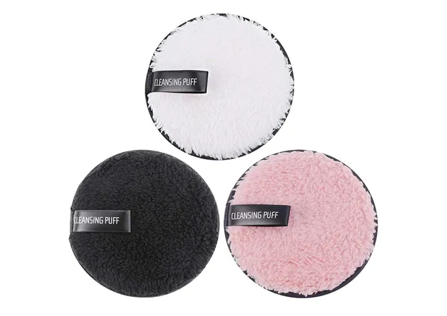 Puff de Maquiagem de Veludo Microfibra Redondo Luxuoso para Acabamento Perfeito