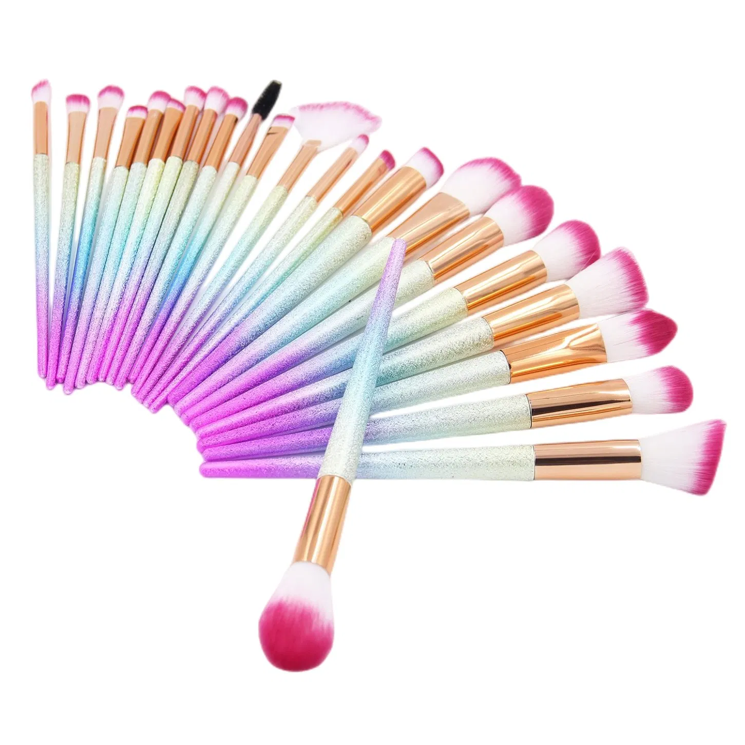 Conjunto de Pincéis de Maquiagem Profissional Coloridos Beautichen para Base, Pó, Blush, Sombra, Contorno e Mistura. Conjunto de Pincéis de Beleza