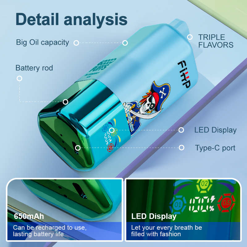 Fihp 60000 Puff Vape com Sabor Triplo para Atacadistas