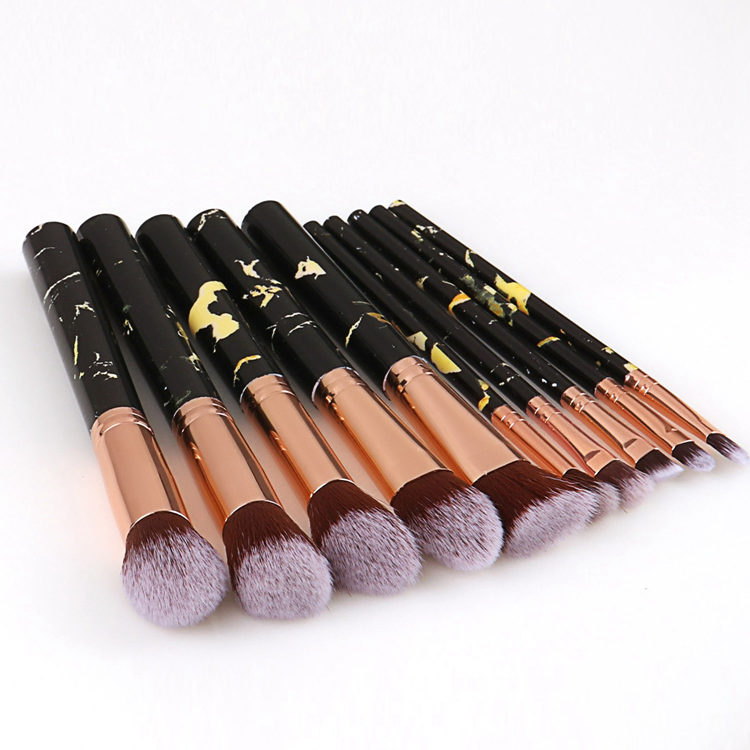 Maquiagem de Mármore Quente Brushes12PCS Conjunto de Pincéis de Maquiagem + Barril de Pincéis Cosméticos Base Pó Blush Contorno Pincel de Maquiagem