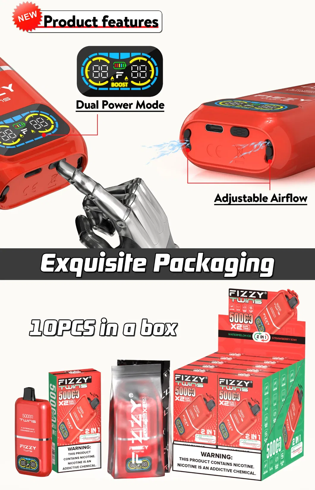 Vape Descartável Duplo Berlin Hot Fizzy 50000 60000 70000 Triplo 70000 70K Puffs com Ajustável 200 em 1 3 em 1 Sabores Estoque por Atacado para Envio Online