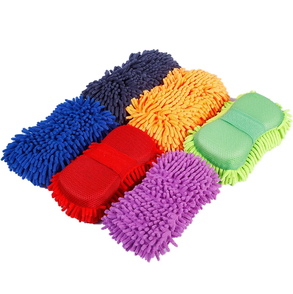 Esponja de Limpeza de Carro Premium de Alta Qualidade, Colorida, de Microfibra Chenille