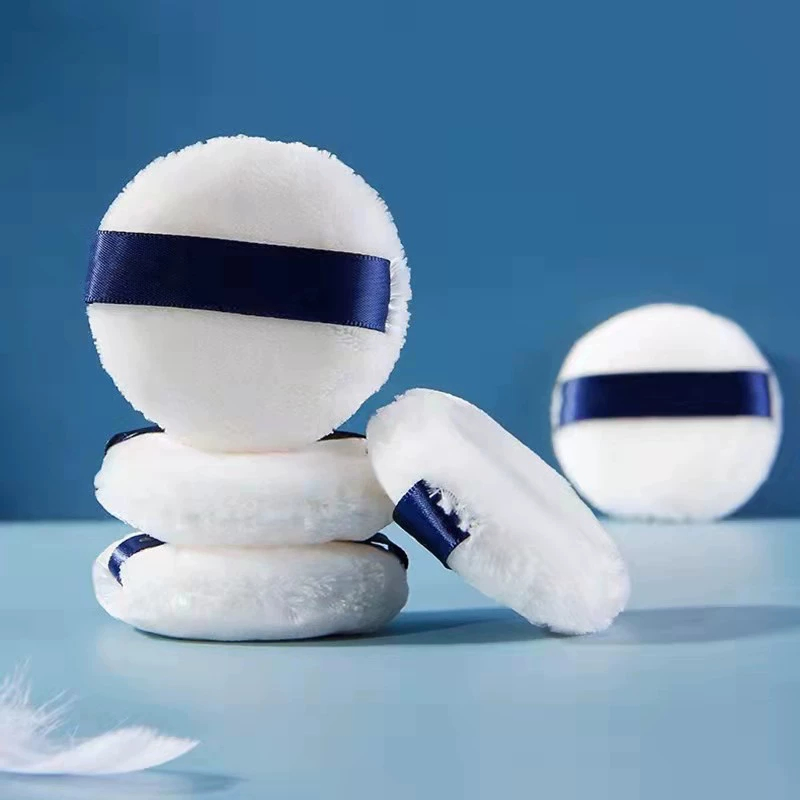 Esponja de Maquiagem Redonda Lavável Puff de Pó Macio de Veludo para o Rosto