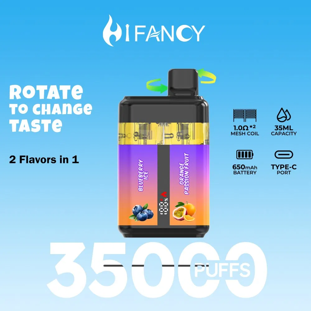 Preço de Atacado Armazém da UE Hifancy Twins 35000 Puffs 2 em 1 Sabores Duplos Caneta Vape Descartável e Vaporizador com Frete Grátis