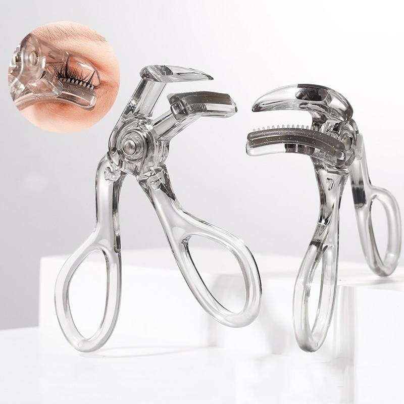 Aplicador de Curvador de Cílios de Plástico com Lente Grande, Curvatura Natural, Ferramenta de Maquiagem para Cílios com Duração Parcial