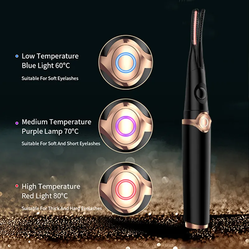 Novas Chegadas Atacado Etiqueta Privada Portátil Mini Viagem LCD USB Curling de Cílios Elétrico Aquecido