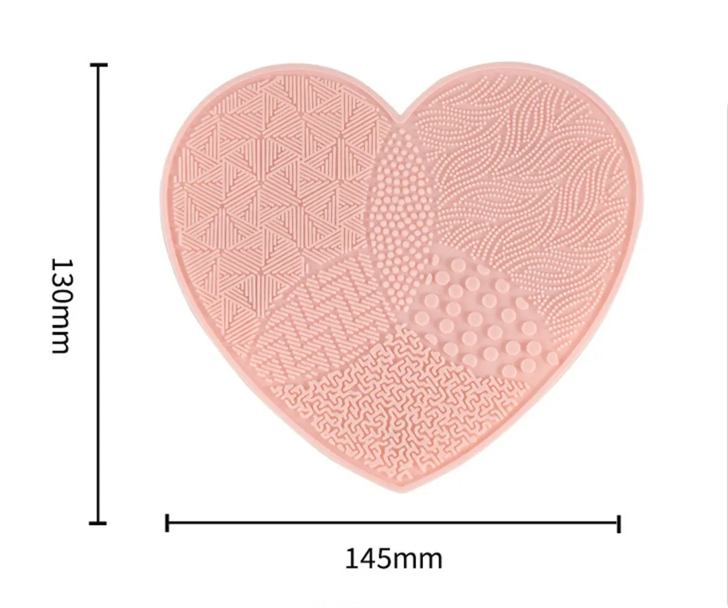 Ferramenta de Limpeza em Forma de Coração, Almofada de Esfregão, Limpador de Silicone para Pincéis de Maquiagem
