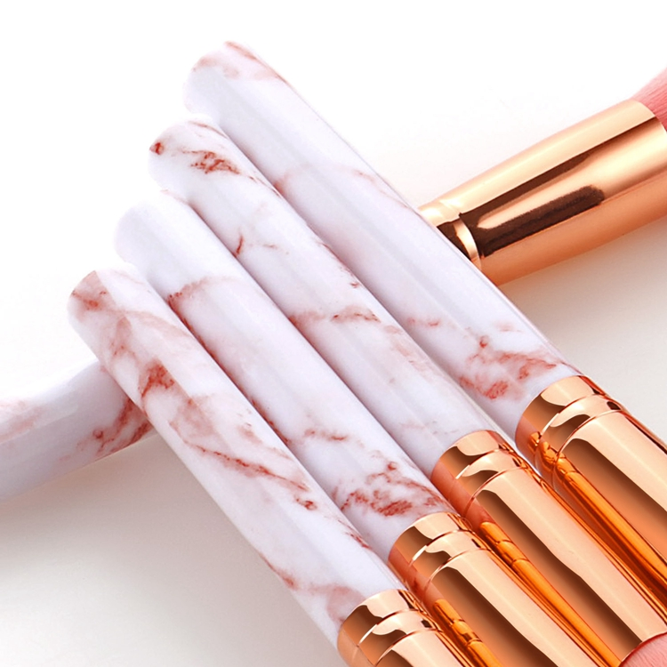Rótulo Privado 10PCS Branco Preto Rosa Mármore Pincéis de Maquiagem Base Pó Blush Contorno Sombra Conjunto de Pincéis de Beleza