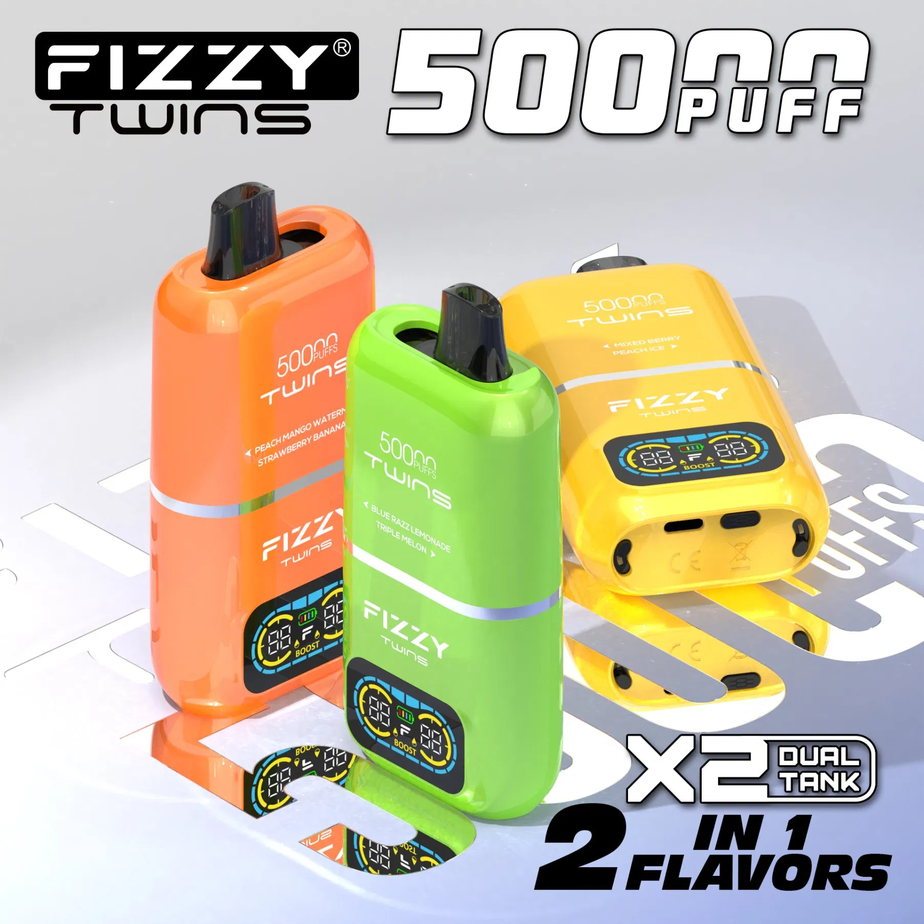 Vape Descartável Duplo Berlin Hot Fizzy 50000 60000 70000 Triplo 70000 70K Puffs com Ajustável 200 em 1 3 em 1 Sabores Estoque por Atacado para Envio Online