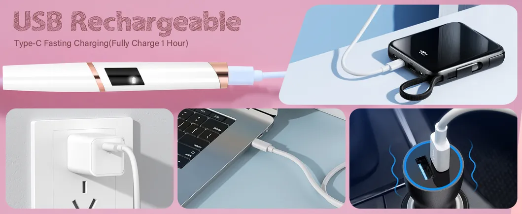 Curlador de Cílios Elétrico Aquecido Recarregável por USB-C com Aquecimento Rápido e Temperatura Ajustável