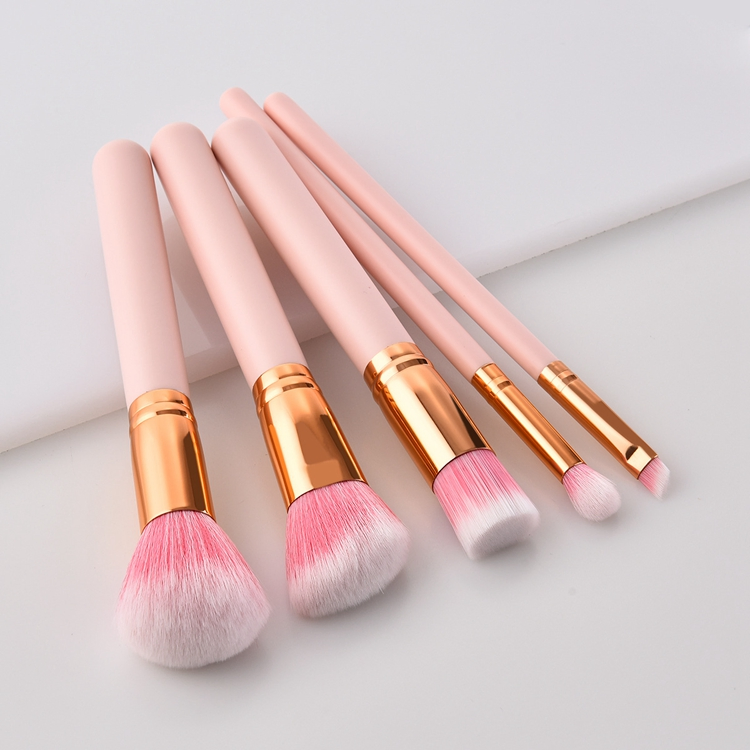 5PCS Conjunto de Pincéis de Maquiagem Rosa em Promoção Pó para Sombra Blush Pincéis para Cílios e Sobrancelhas Conjunto de Maquiagem Feminina Beleza Cosmético