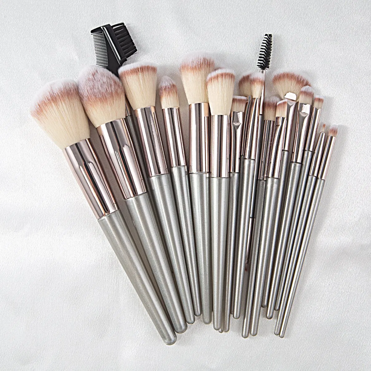 Conjunto de Pincéis de Maquiagem Beautichen 20PCS – Pincéis Sintéticos Profissionais para o Rosto e Olhos – Base, Pó, Contorno, Blush, Sombra, Sobrancelha