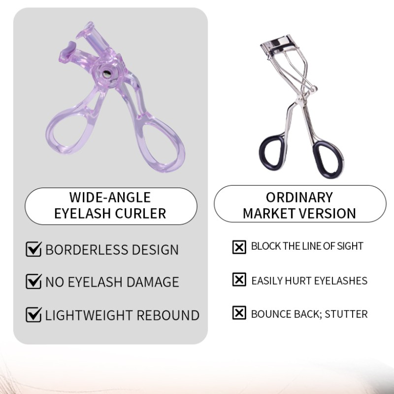 Curvador de Cílios Mini Portátil de Plástico Ferramenta Profissional de Maquiagem de Cílios Parciais com Almofada de Silicone