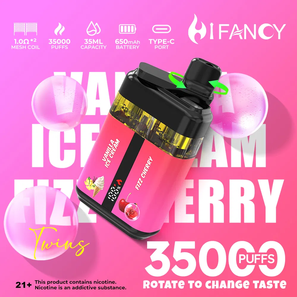 Preço de Atacado Armazém da UE Hifancy Twins 35000 Puffs 2 em 1 Sabores Duplos Caneta Vape Descartável e Vaporizador com Frete Grátis