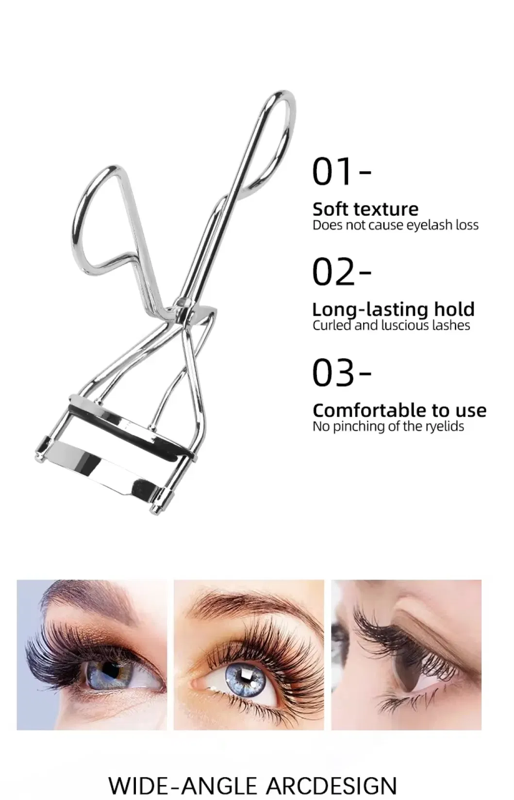 Ferramentas de Maquiagem Profissionais Aid Styling Curvador de Cílios Ultra Largo Parcial Portátil