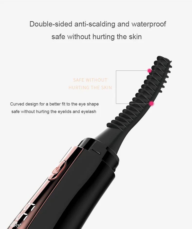 Curlador de Cílios Aquecido Curlador de Cílios Elétrico Eletrônico para Curvar Cílios com Recarregável por USB para Mulheres
