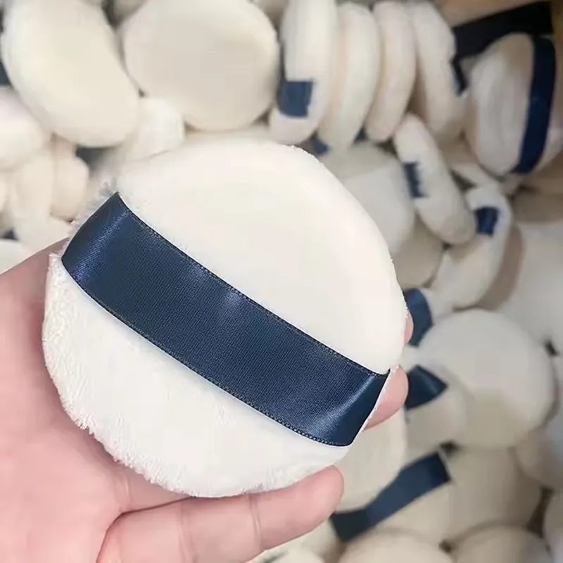 Esponja de Maquiagem Redonda Lavável Puff de Pó Macio de Veludo para o Rosto