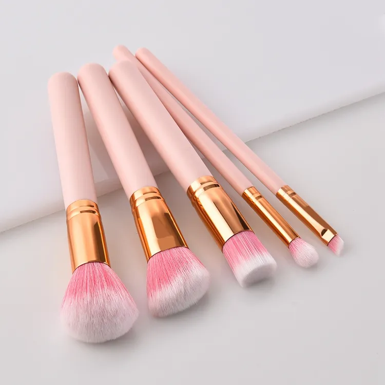 5PCS Conjunto de Pincéis de Maquiagem Rosa em Promoção