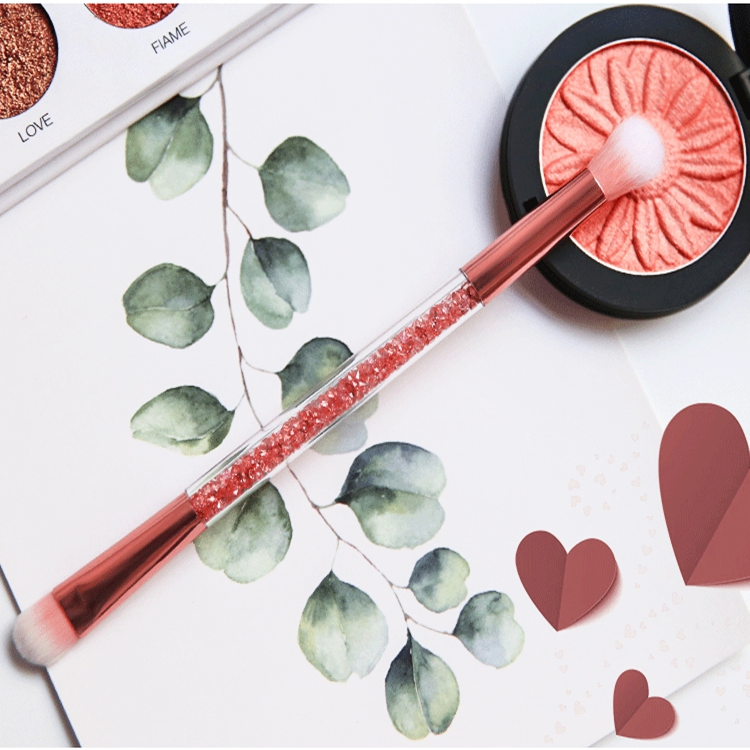 Pincéis de Maquiagem com Cabo Transparente de Cristal Arco-Íris, Pincel para Pó, Blush e Contorno, Pincel de Maquiagem para Olhos Rosa, Ferramentas de Beleza