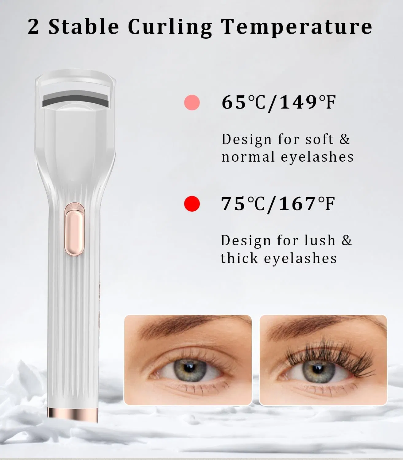 Curlador de Cílios Premium de Aquecimento Rápido - Pronto em 8 Segundos