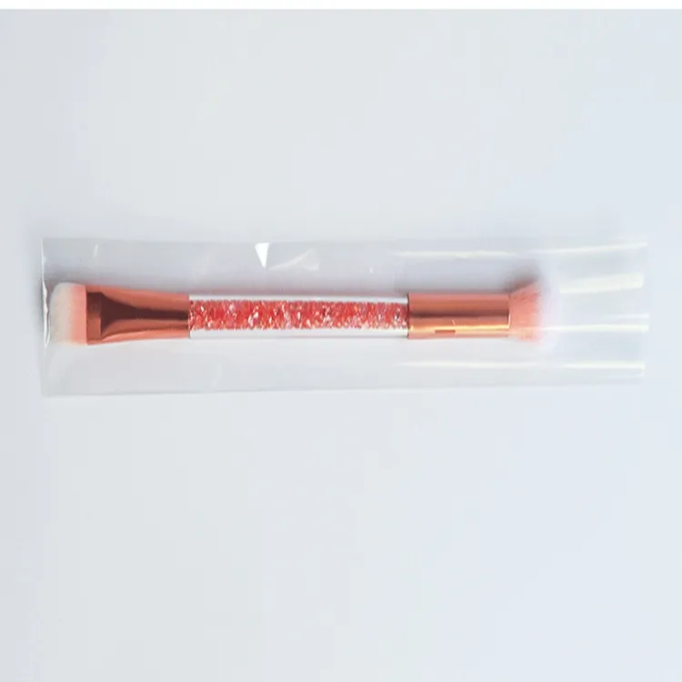 Pincéis de Maquiagem com Cabo Transparente de Cristal Arco-Íris, Pincel para Pó, Blush e Contorno, Pincel de Maquiagem para Olhos Rosa, Ferramentas de Beleza