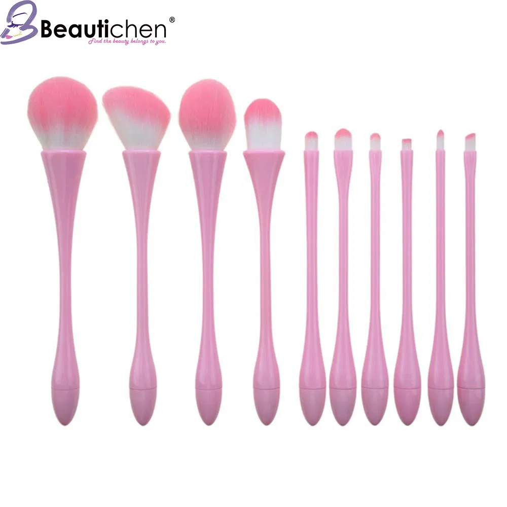 Conjunto de Pincéis de Maquiagem Profissional Beautichen Champagne Fluffy para Pó, Fundação, Blush e Contorno