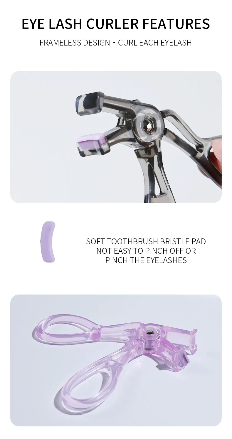 Curvador de Cílios Mini de Plástico Transparente por Atacado, Dispositivo de Curvatura Parcial Ergonômico