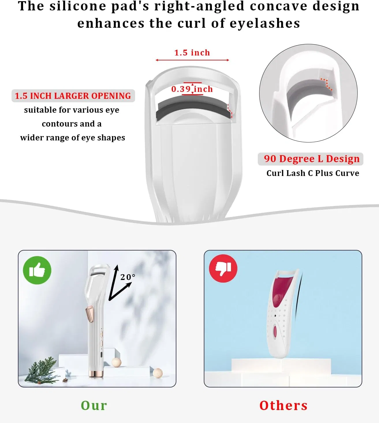 Curlador de Cílios Premium de Aquecimento Rápido - Pronto em 8 Segundos