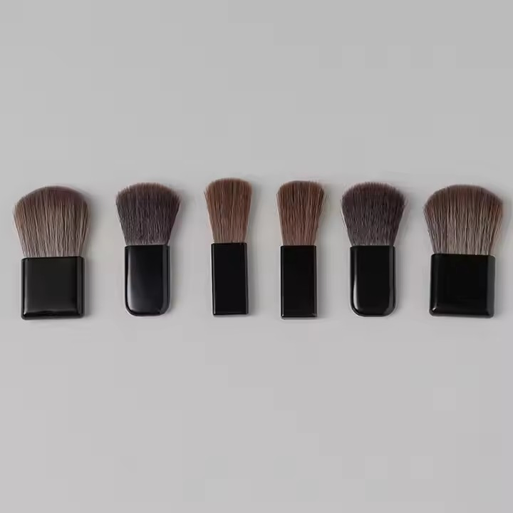 Pincéis de Maquiagem em Forma de Meio Redondo, Planos e Curvados, Pincel para Base, Pincel para Blush, Pincel para Contorno Facial, Pincel Mini Rosa