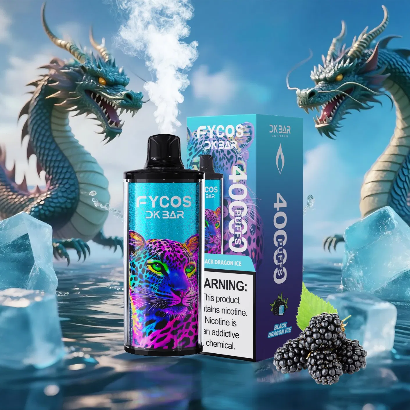 Fycos 40000 Dispositivo de Vape Descartável com Múltiplos Sabores de Frutas Refrescantes para Satisfação Duradoura