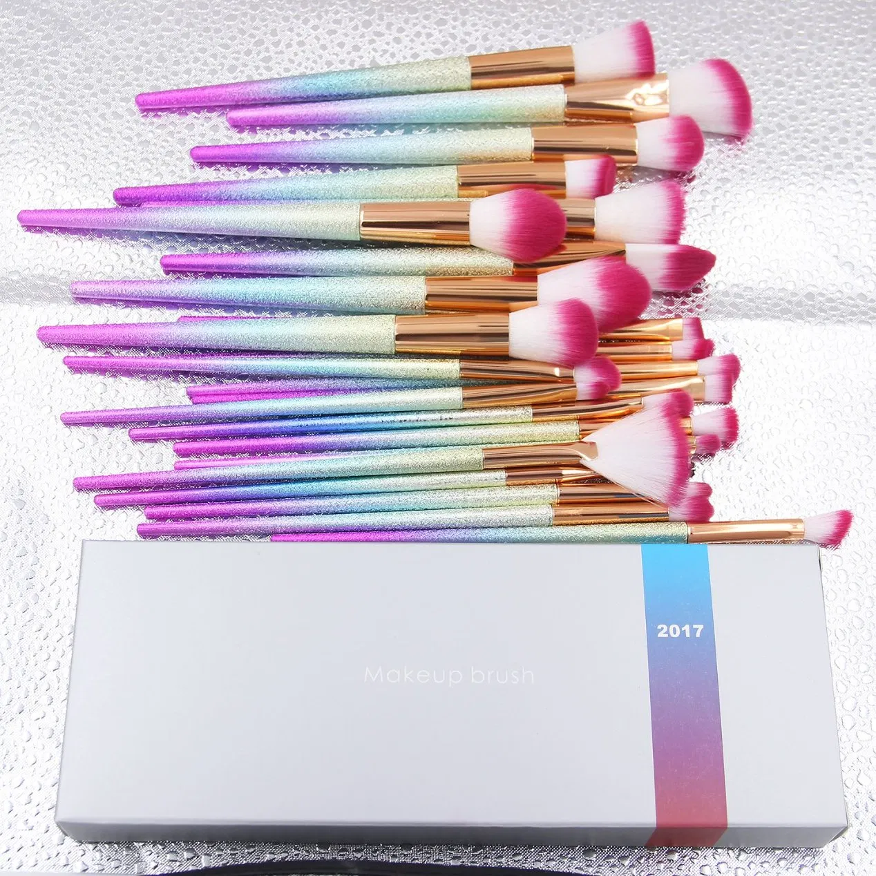 Conjunto de Pincéis de Maquiagem Profissional Coloridos Beautichen para Base, Pó, Blush, Sombra, Contorno e Mistura. Conjunto de Pincéis de Beleza