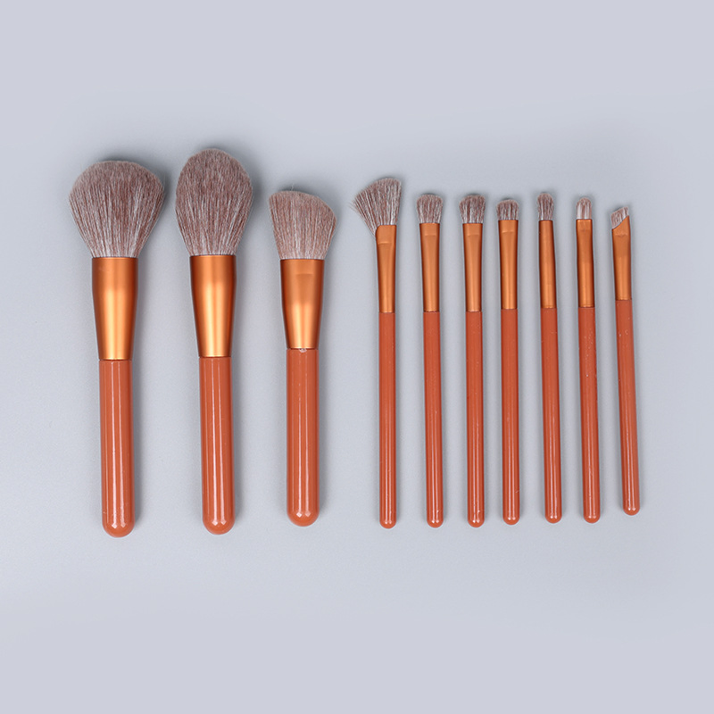 Conjunto de Pincéis de Maquiagem Taupe Beautichen 10PCS - Pincéis de Sombra de Olhos, Contorno de Nariz, Pó Solto e Blush Acessíveis para Iniciantes