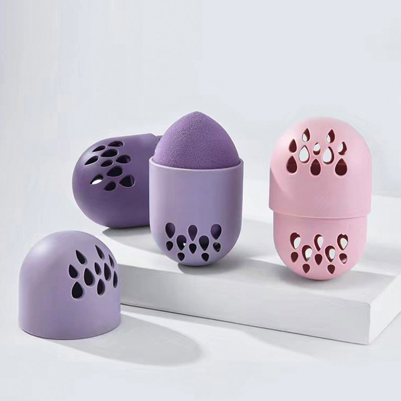 Conjunto de Ferramentas de Beleza para Viagem, Esponja de Maquiagem de Silicone Permeável ao Ar, Caixa de Armazenamento de Cosméticos