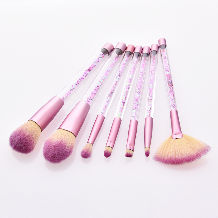 Pincéis de Maquiagem de Unicórnio, Cristal Líquido Brilhante, Pincéis de Glitter, Pincéis de Maquiagem com Alça de Acrílico de Glitter em Areia, Pincéis Cosméticos para Contorno, Rosto, Delineador, Blush, Base e Lábios