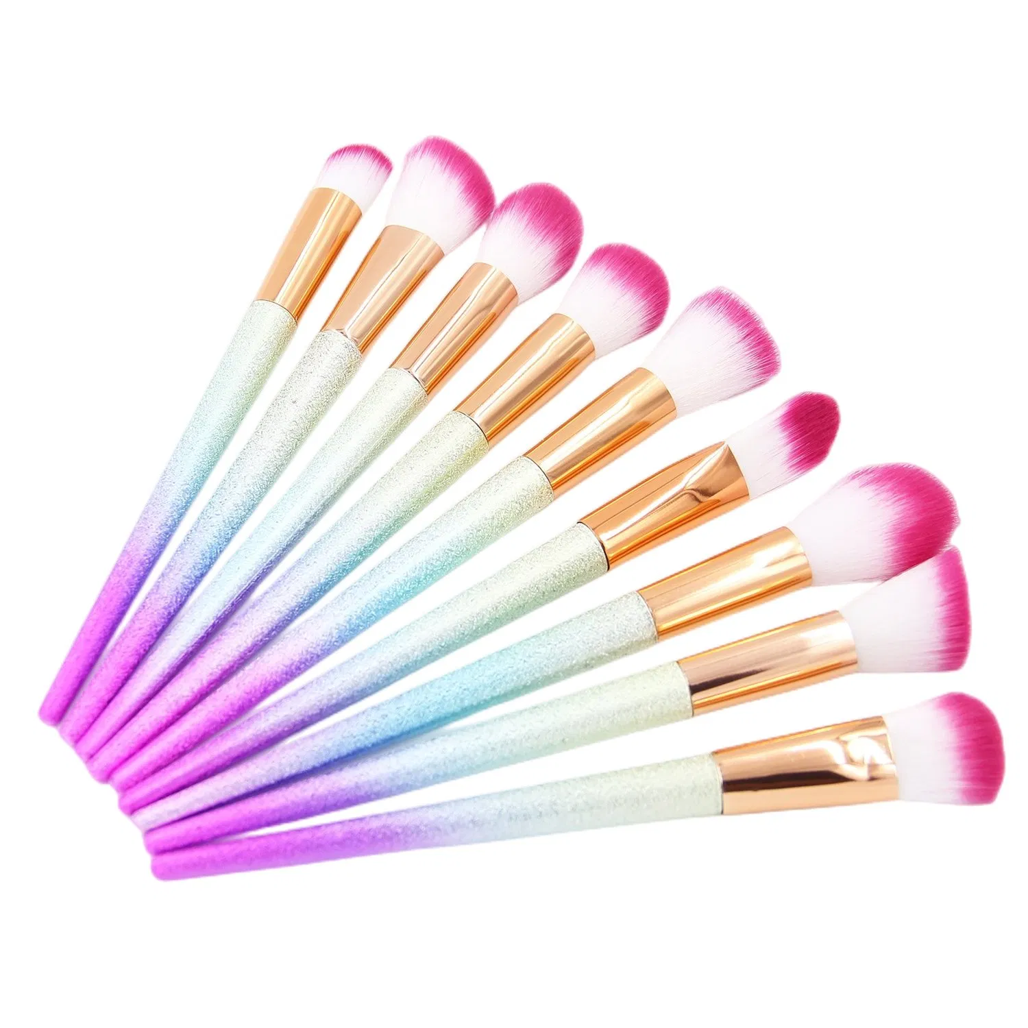 Conjunto de Pincéis de Maquiagem Profissional Coloridos Beautichen para Base, Pó, Blush, Sombra, Contorno e Mistura. Conjunto de Pincéis de Beleza