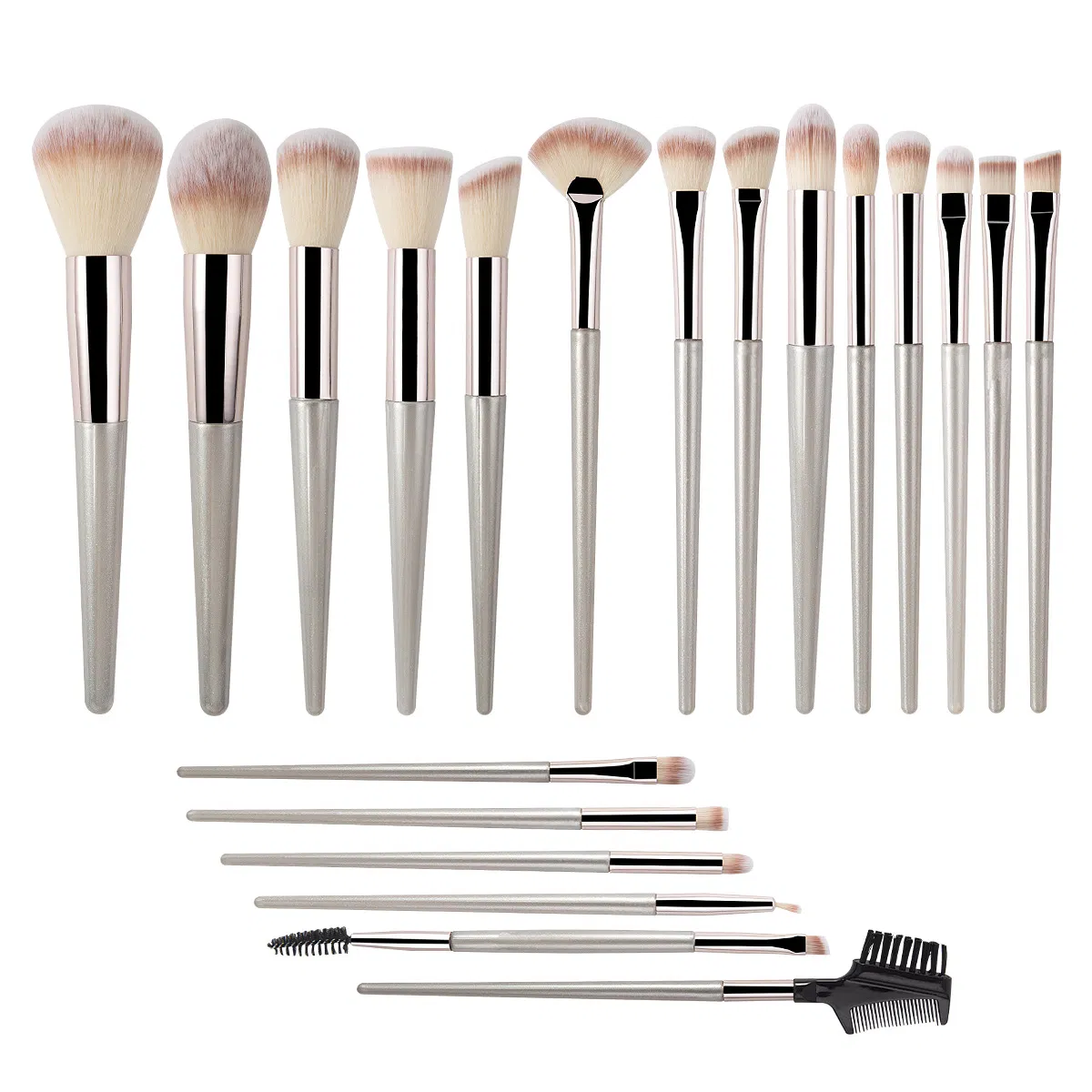 Conjunto de Pincéis de Maquiagem Beautichen 20PCS – Pincéis Sintéticos Profissionais para o Rosto e Olhos – Base, Pó, Contorno, Blush, Sombra, Sobrancelha
