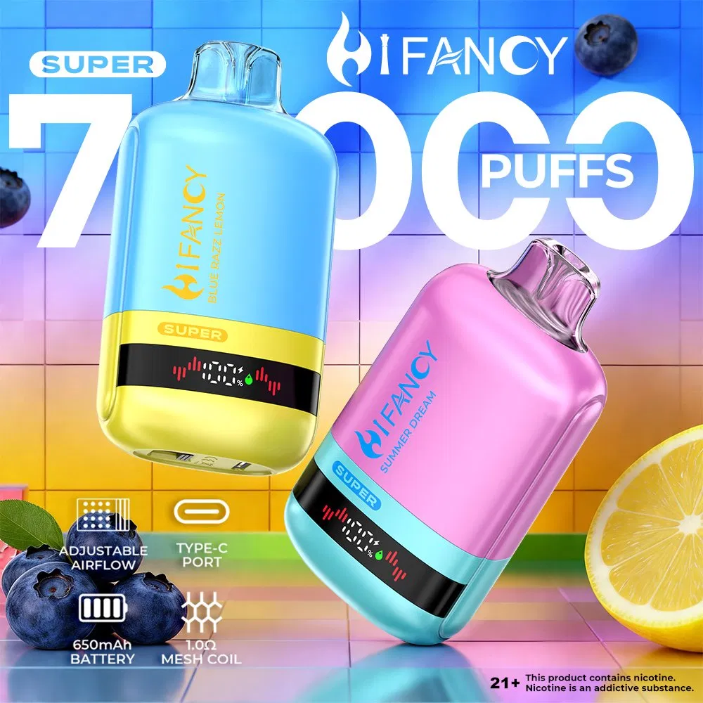 Vape descartável Premium Hifancy Super 70K Puff H 7000 Preço Puff Vape Pen por atacado para a UE com risco zero de alfândega Vaper Puff