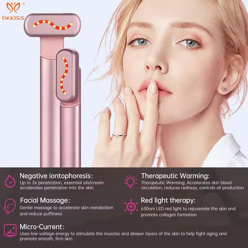 Pakiss Eye Care Instrument Microcurrent + Warm Compress + Red Light + High Frequency Vibration for Refreshing Eye Contour