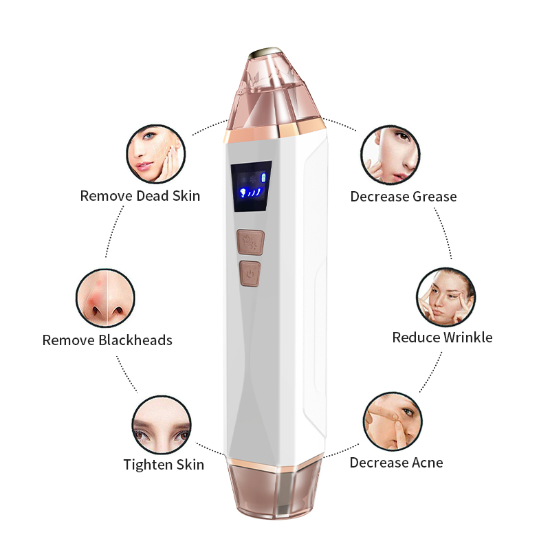 Electric Derma Suction Acne Treatment Heating Cold Beauty Face Facial Device Vacuum Blackhead Removal Device