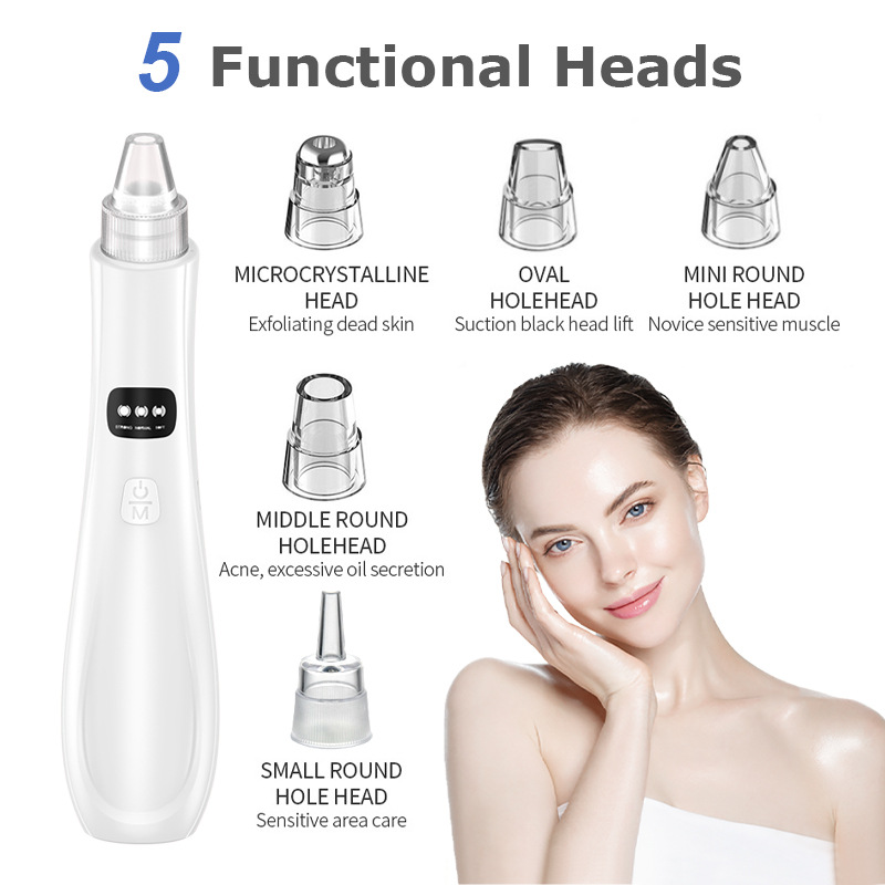 Innovative New Trending Design Pore Cleanser 6 Suction Probes Water Circle Vacuum Blackhead Remover Electric Suction Machine